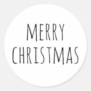 Minimalistisch kerstfeest Neutrale feestdag Ronde Sticker