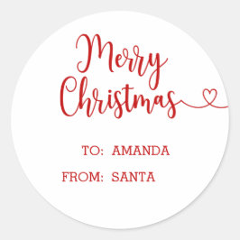 Minimalistisch kerstfeest ronde sticker