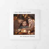 Minimalistisch kerstfeest toen waren er drie gezin drieluik wenskaart (Cover)