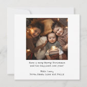 Minimalistisch kerstfeest toen waren er drie gezin feestdagenkaart (Achterkant)