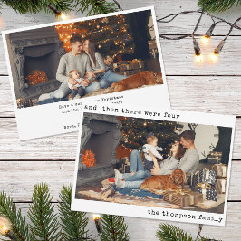 Minimalistisch kerstfeest toen waren er drie gezin feestdagenkaart