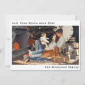 Minimalistisch kerstfeest toen waren er drie gezin feestdagenkaart (Voorkant)