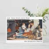 Minimalistisch kerstfeest toen waren er drie gezin feestdagenkaart (Staand voorkant)