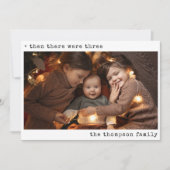 Minimalistisch kerstfeest toen waren er drie gezin feestdagenkaart (Voorkant)