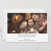 Minimalistisch kerstfeest toen waren er drie gezin feestdagenkaart (Achterkant)