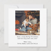 Minimalistisch kerstfeest toen waren er vier gezin feestdagenkaart (Achterkant)