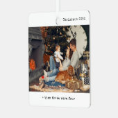 Minimalistisch kerstfeest toen waren er vier gezin metalen ornament (Voorkant links)