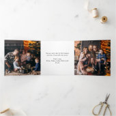 Minimalistisch kerstfeest toen waren er vijf gezin drieluik wenskaart (Binnen)