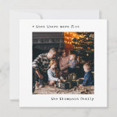 Minimalistisch kerstfeest toen waren er vijf gezin feestdagenkaart (Voorkant)