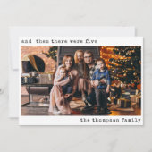 Minimalistisch kerstfeest toen waren er vijf gezin feestdagenkaart (Voorkant)