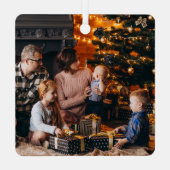 Minimalistisch kerstfeest toen waren er vijf gezin metalen ornament (Achterkant)