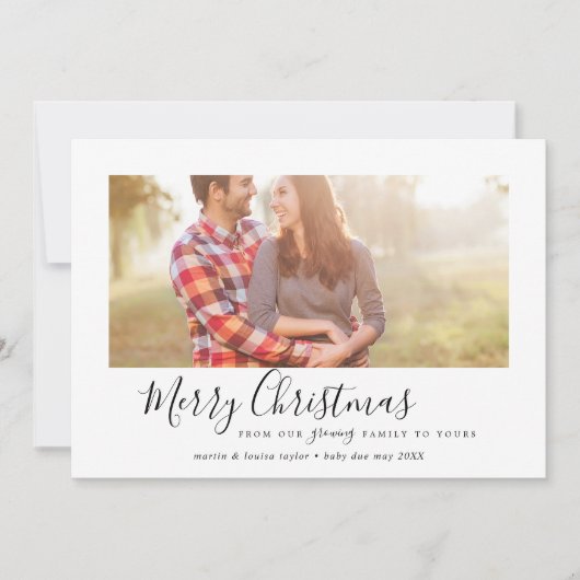 Minimalistisch kerstfeest uit onze groeiende famil feestdagenkaart (Voorkant)