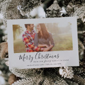 Minimalistisch kerstfeest uit onze groeiende famil feestdagenkaart