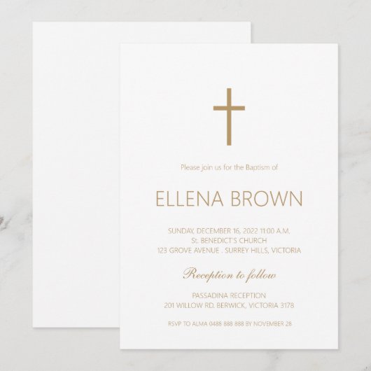 Minimalistisch kerstfeest Uitnodiging (Voorkant / Achterkant)