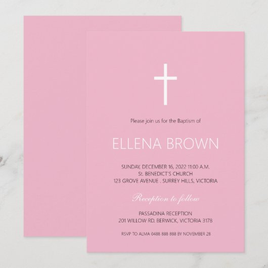 Minimalistisch kerstfeest Uitnodiging (Voorkant / Achterkant)