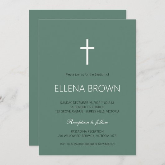 Minimalistisch kerstfeest Uitnodiging (Voorkant / Achterkant)