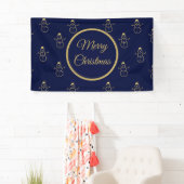 Minimalistisch kerstfeestfeest met Gold Snowman Spandoek (Insitu)