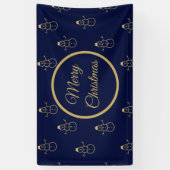 Minimalistisch kerstfeestfeest met Gold Snowman Spandoek (Verticaal)