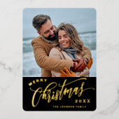 Minimalistisch kerstfeestmaal folie feestdagenkaart (Voorkant)