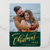 Minimalistisch kerstfeestmaal folie feestdagenkaart (Voorkant)