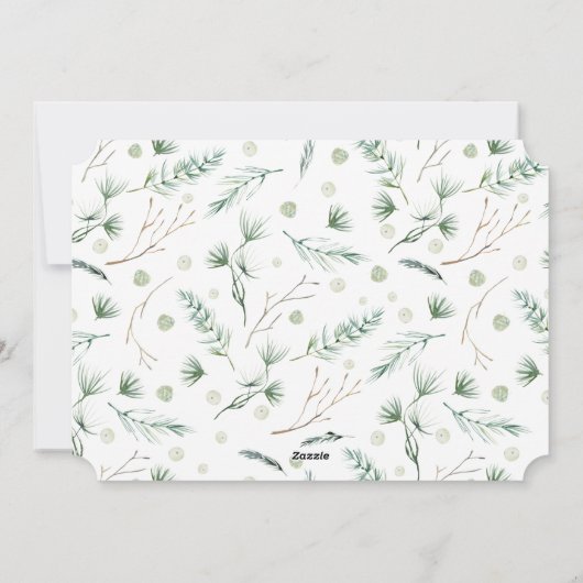 Minimalistisch kerstfotolandschap feestdagenkaart (Achterkant)