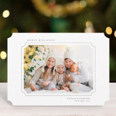 Minimalistisch kerstfotolandschap feestdagenkaart