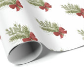 Minimalistisch kerstgroen rode boog cadeaupapier (Rol Hoek)