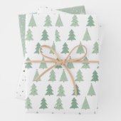 Minimalistisch kerstgroendennengeschenk inpakpapier vel (In situ)