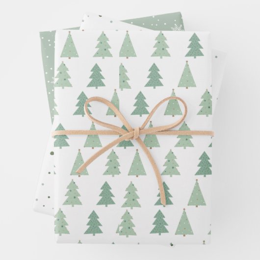 Minimalistisch kerstgroendennengeschenk inpakpapier vel (In situ)