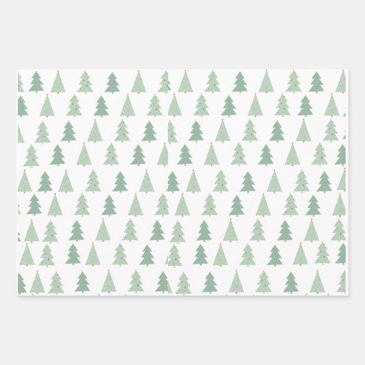 Minimalistisch kerstgroendennengeschenk inpakpapier vel (Voorkant)