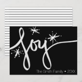 Minimalistisch kersthandschrift met Merry-hand Feestdagenkaart (Voorkant / Achterkant)