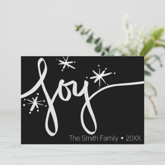 Minimalistisch kersthandschrift met Merry-hand Feestdagenkaart (Staand voorkant)