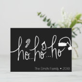 Minimalistisch kersthandschrift zwart wit feestdagenkaart (Staand voorkant)