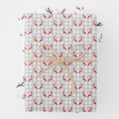 Minimalistisch kerstinpakpapier trio inpakpapier vel (In situ)