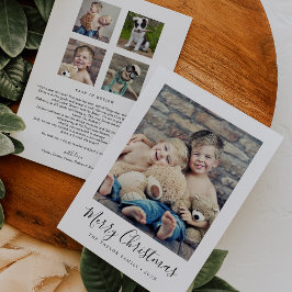 Minimalistisch kerstjaar in Review portret Feestdagenkaart