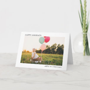 Minimalistisch kerstkaartje met één foto voor kers