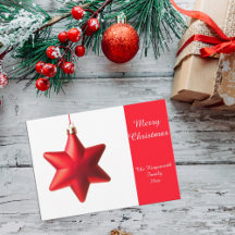 Minimalistisch kerstkaartje met rode ster