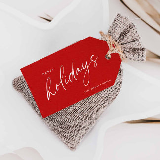 Minimalistisch kerstkalligrafietoestel Label Cadeaulabel