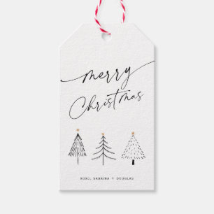 Minimalistisch kerstkalligrafietoestel Label Cadeaulabel