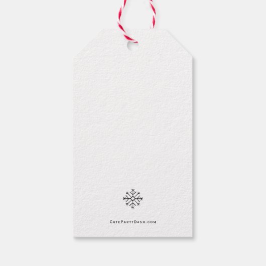 Minimalistisch kerstkalligrafietoestel Label Cadeaulabel (Achterkant)