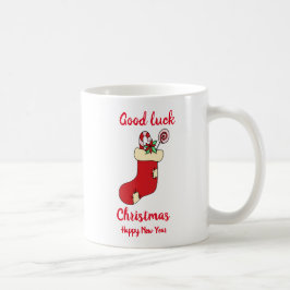 Minimalistisch Kerstmis en Nieuwjaar Gelukkig Koffiemok