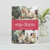 Minimalistisch Kerstmis met Fotokaart Kaart (Staand voorkant)