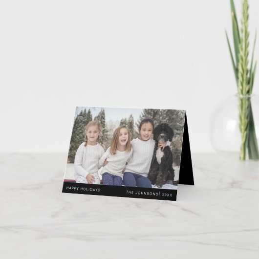 Minimalistisch Kerstmis Modern Familieportret Eenv Feestdagen Kaart (Voorkant)