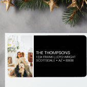 Minimalistisch Kerstmisfoto Aangepast retouradres Etiket