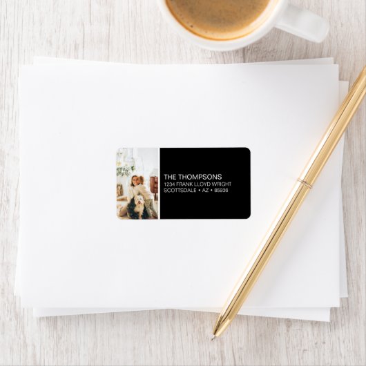 Minimalistisch Kerstmisfoto Aangepast retouradres Etiket (Insitu)