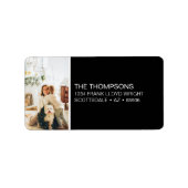 Minimalistisch Kerstmisfoto Aangepast retouradres Etiket (Voorkant)