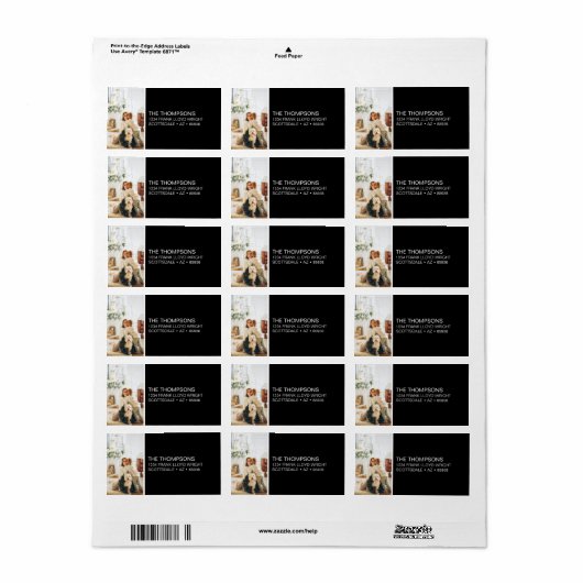 Minimalistisch Kerstmisfoto Aangepast retouradres Etiket (Full Sheet)