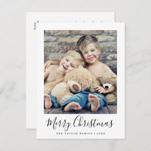 Minimalistisch kerstportret voor Merry Feestdagenkaart