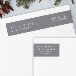 Minimalistisch kerstrecorder grijs retouradres