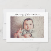 Minimalistisch kerstscript fotokaart feestdagenkaart (Voorkant)